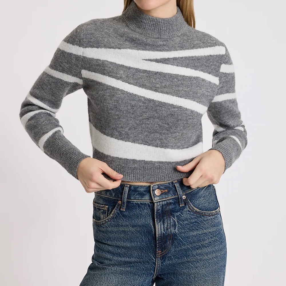 Express Mock Neck Cropped Sweater
